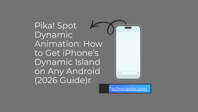 Pika! Spot animation showing Dynamic Island on Android screen
